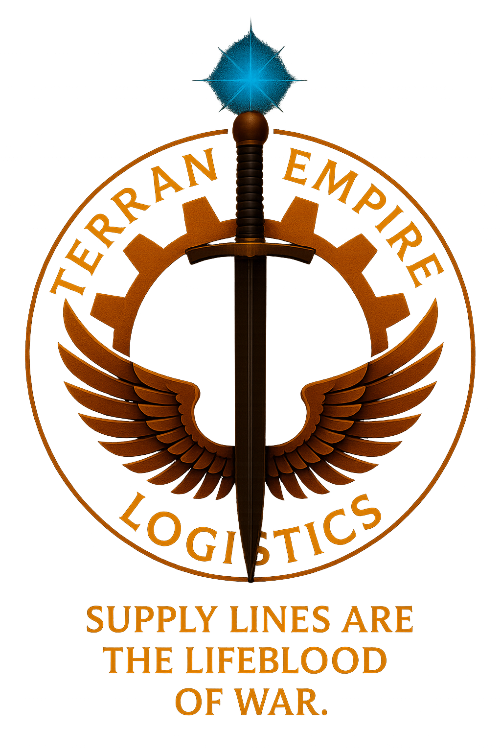 Terran Empire Logistics crest with a winged sword